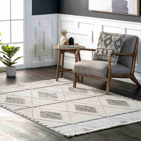 Nuloom Lavera Geometric Elevated Diamonds Area Rug 5ft x 8ft KKIO01A-508